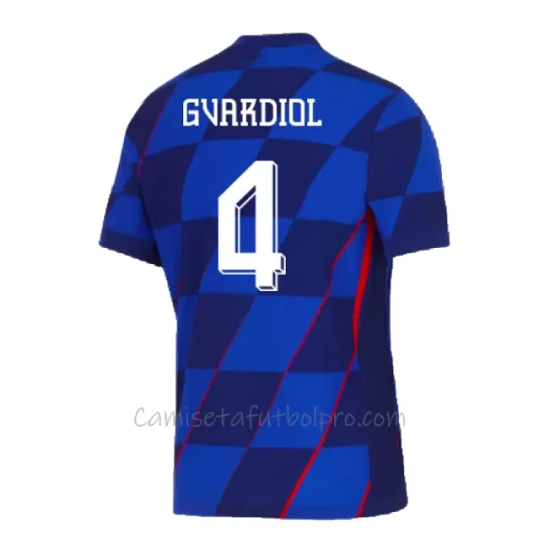 Camiseta Croacia Josko Gvardiol 4 Hombre 2ª Equipación Eurocopa 2024