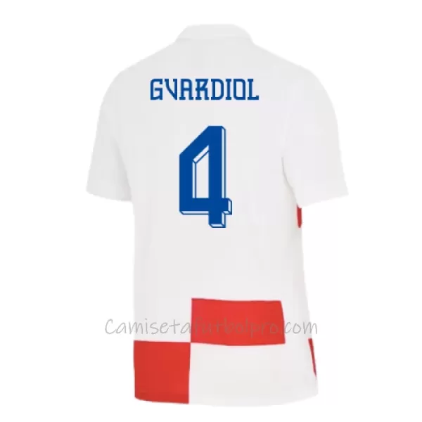 Camiseta Croacia Josko Gvardiol 4 Niños 1ª Equipación Eurocopa 2024