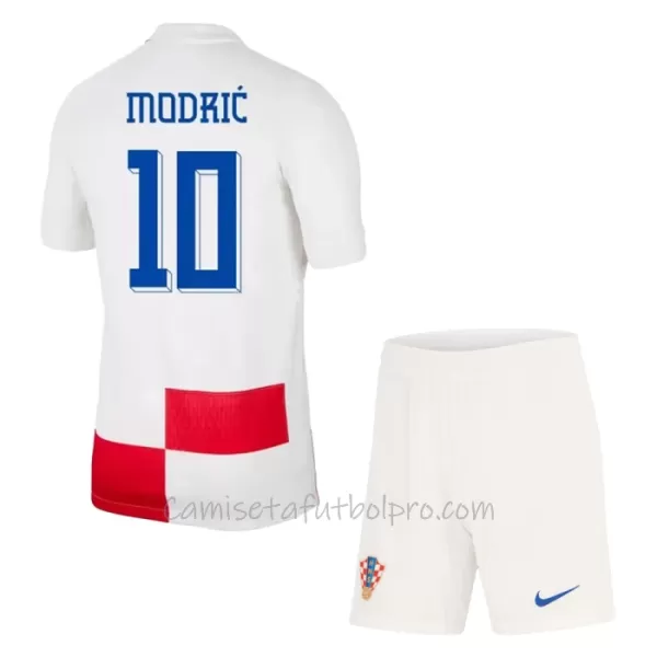 Camiseta Croacia Luka Modrić 10 Niños 1ª Equipación Eurocopa 2024