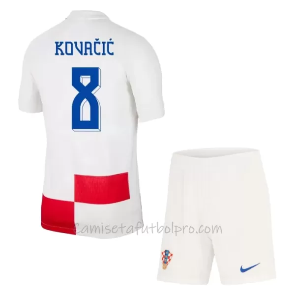 Camiseta Croacia Mateo Kovacic 8 Niños 1ª Equipación Eurocopa 2024