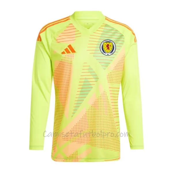 Camiseta Portero Escocia Hombre Eurocopa 2024 Manga Larga Amarillo