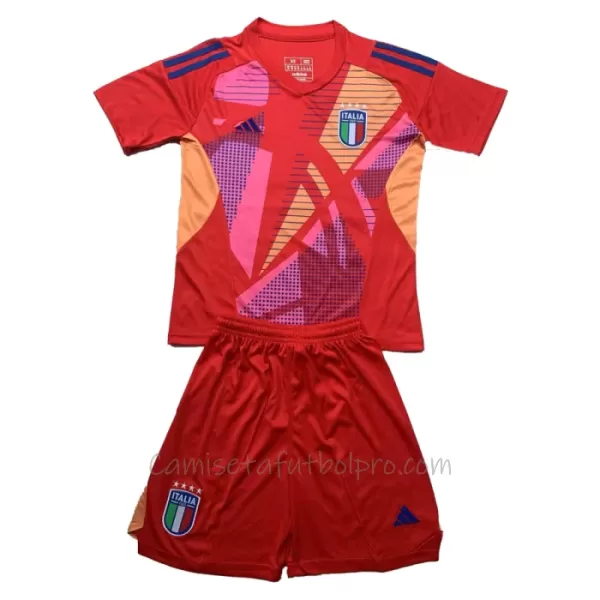 Camiseta Portero Italia Niños Eurocopa 2024 Rojo