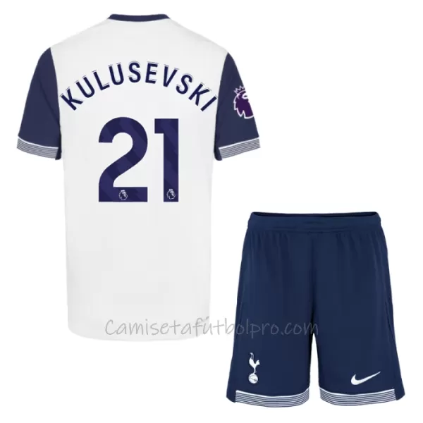 Camiseta Tottenham Hotspur Dejan Kulusevski 21 Niños 1ª Equipación 24/25