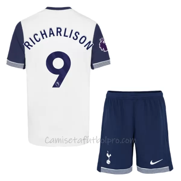 Camiseta Tottenham Hotspur Richarlison 9 Niños 1ª Equipación 24/25