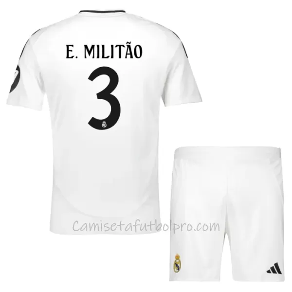 Camiseta Real Madrid Éder Militão 3 Niños 1ª Equipación 24/25