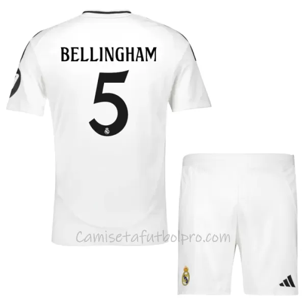 Camiseta Real Madrid Jude Bellingham 5 Niños 1ª Equipación 24/25