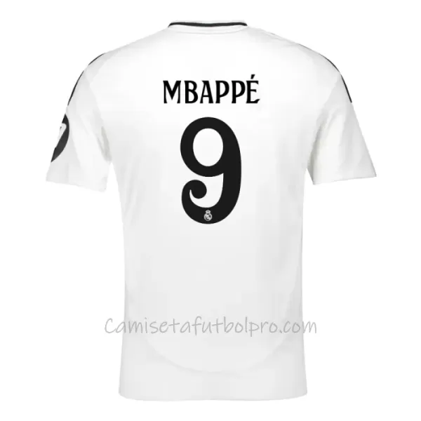 Camiseta Real Madrid Kylian Mbappé 9 Hombre 1ª Equipación 24/25