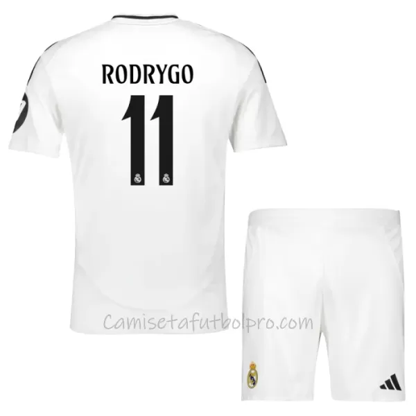 Camiseta Real Madrid Rodrygo Goes 11 Niños 1ª Equipación 24/25