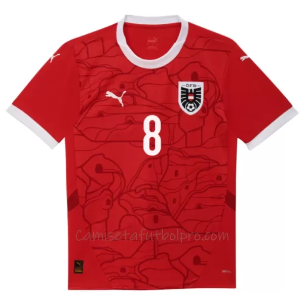 Camiseta Austria David Alaba 8 Hombre 1ª Equipación Eurocopa 2024