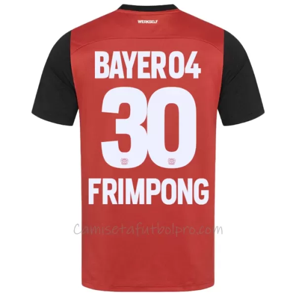 Camiseta Bayer 04 Leverkusen Jeremie Frimpong 30 Hombre 1ª Equipación 24/25