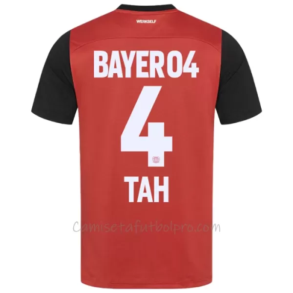 Camiseta Bayer 04 Leverkusen Jonathan Tah 4 Hombre 1ª Equipación 24/25