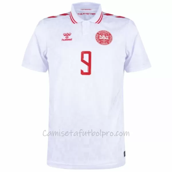 Camiseta Dinamarca Rasmus Højlund 9 Hombre 1ª Equipación Eurocopa 2024