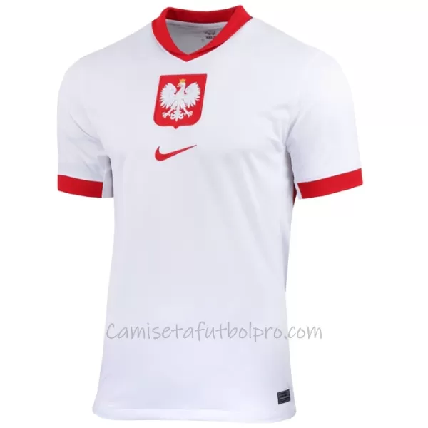 Camiseta Polonia Robert Lewandowski 9 Hombre 1ª Equipación Eurocopa 2024