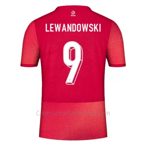 Camiseta Polonia Robert Lewandowski 9 Hombre 2ª Equipación Eurocopa 2024