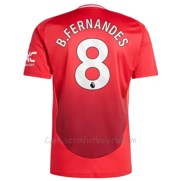 Camiseta Manchester United Bruno Fernandes 8 Hombre 1ª Equipación 24/25