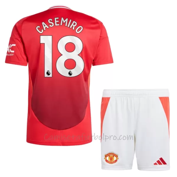 Camiseta Manchester United Casemiro 18 Niños 1ª Equipación 24/25