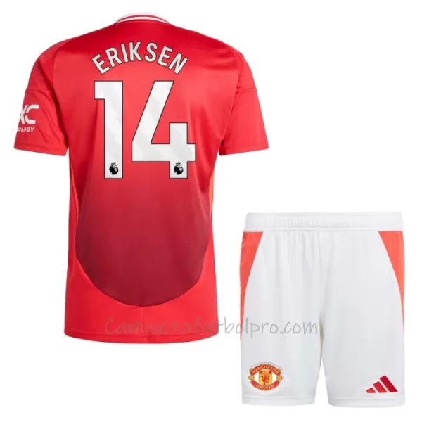 Camiseta Manchester United Eriksen 14 Niños 1ª Equipación 24/25