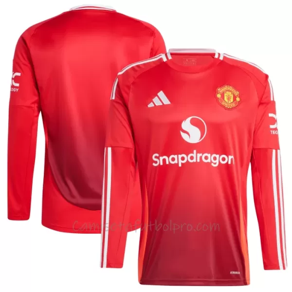 Camiseta Manchester United Hombre 1ª Equipación 24/25 Manga Larga