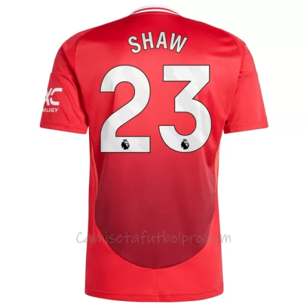 Camiseta Manchester United Luke Shaw 23 Hombre 1ª Equipación 24/25