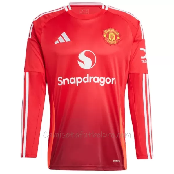 Camiseta Manchester United Marcus Rashford 10 Hombre 1ª Equipación 24/25 Manga Larga