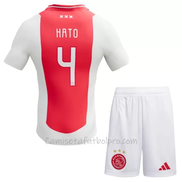 Camiseta AFC Ajax Jorrel Hato 4 Niños 1ª Equipación 24/25