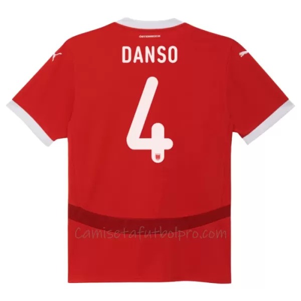 Camiseta Austria Kevin Danso 4 Hombre 1ª Equipación Eurocopa 2024