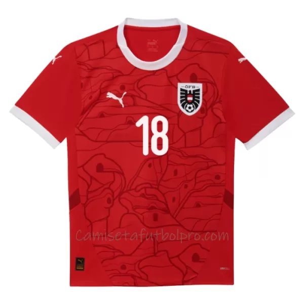 Camiseta Austria Romano Schmid 18 Hombre 1ª Equipación Eurocopa 2024