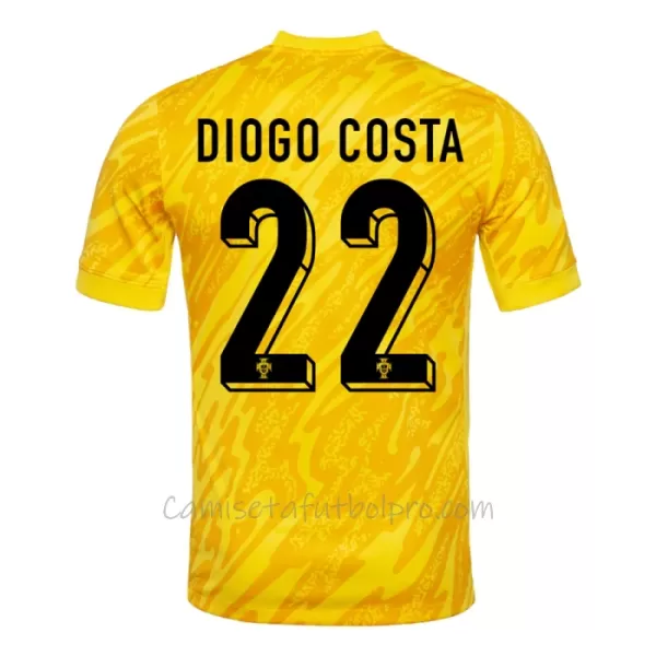 Camiseta Portero Portugal Diogo Costa 22 Hombre Eurocopa 2024 Amarillo