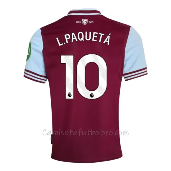 Camiseta West Ham United L. Paqueta 10 Hombre 1ª Equipación 24/25