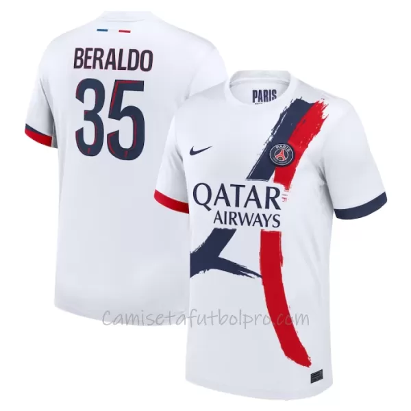 Camiseta Paris Saint-Germain Lucas Beraldo 35 Hombre 2ª Equipación 24/25