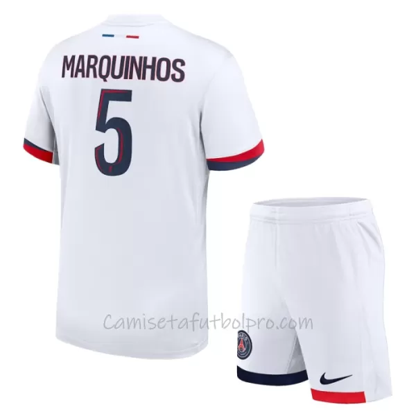 Camiseta Paris Saint-Germain Marquinhos 5 Niños 2ª Equipación 24/25