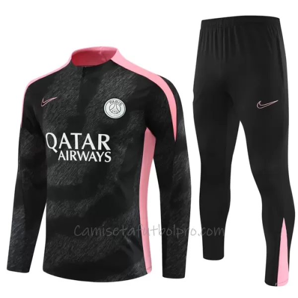 Conjunto de sudadera de entrenamiento Paris Saint-Germain Hombre 24/25 Negro