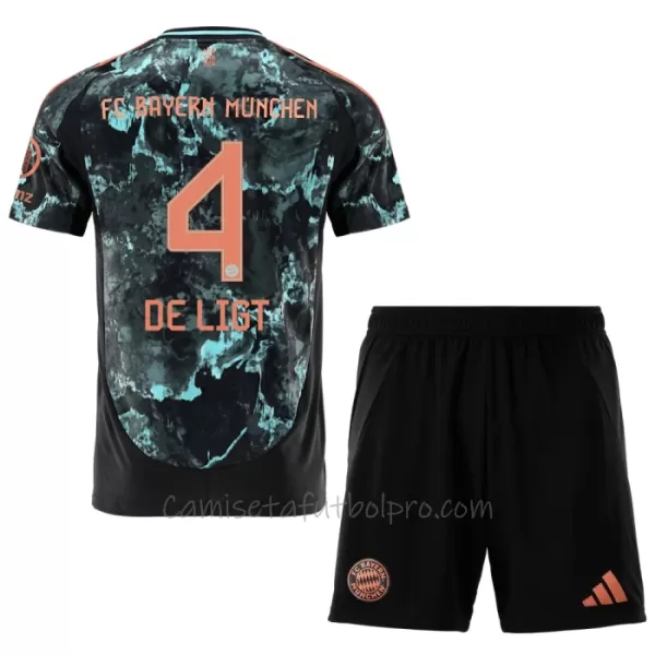 Camiseta FC Bayern Múnich Matthijs de Ligt 4 Niños 2ª Equipación 24/25