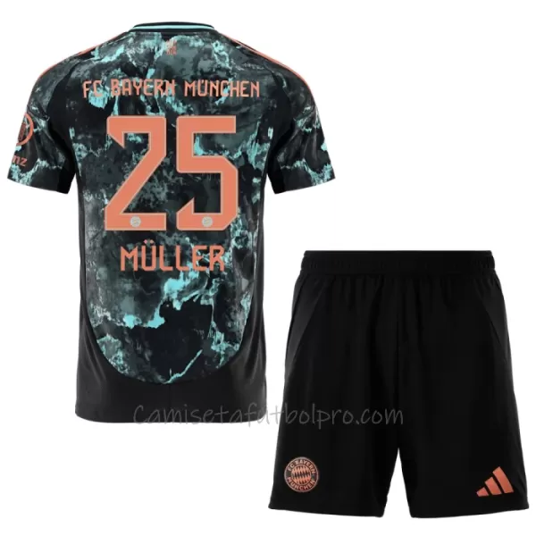 Camiseta FC Bayern Múnich Thomas Müller 25 Niños 2ª Equipación 24/25