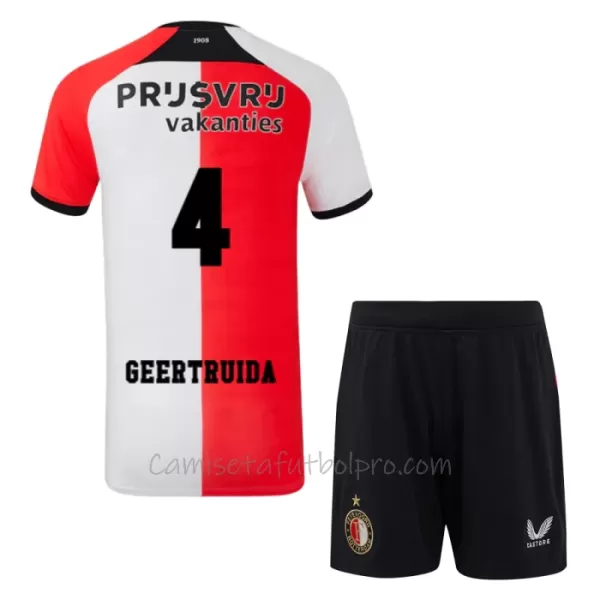 Camiseta Feyenoord Rotterdam Geertruida 4 Niños 1ª Equipación 24/25