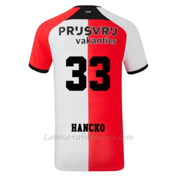 Camiseta Feyenoord Rotterdam Hancko 33 Niños 1ª Equipación 24/25