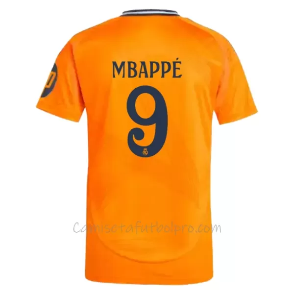 Camiseta Real Madrid Kylian Mbappé 9 Hombre 2ª Equipación 24/25