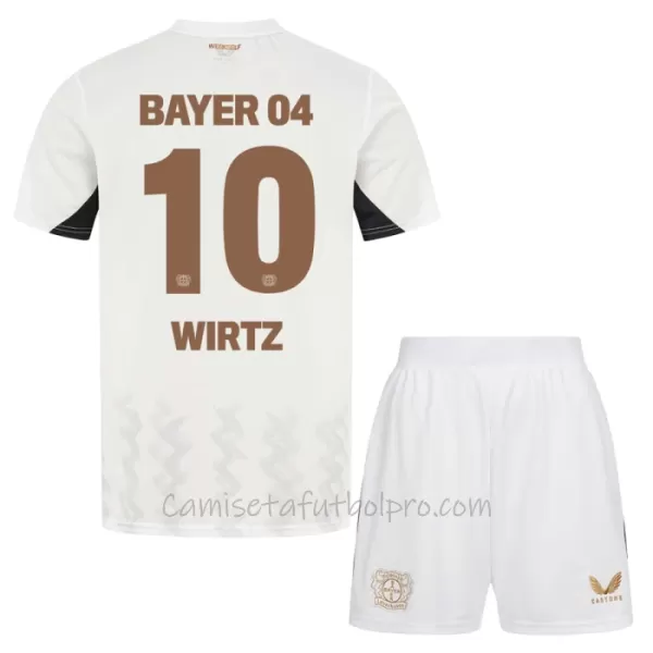 Camiseta Bayer 04 Leverkusen Florian Wirtz 10 Niños 2ª Equipación 24/25