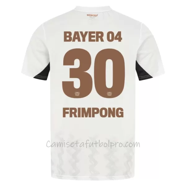 Camiseta Bayer 04 Leverkusen Jeremie Frimpong 30 Hombre 2ª Equipación 24/25