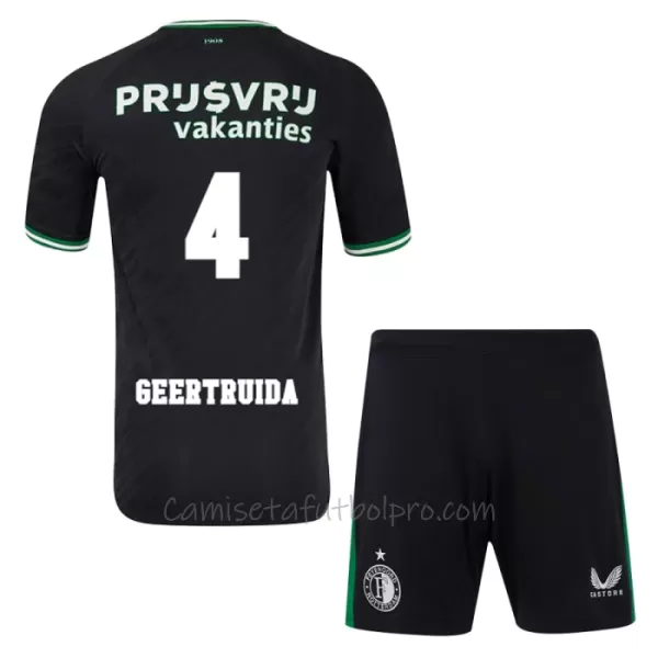 Camiseta Feyenoord Rotterdam Geertruida 4 Niños 2ª Equipación 24/25