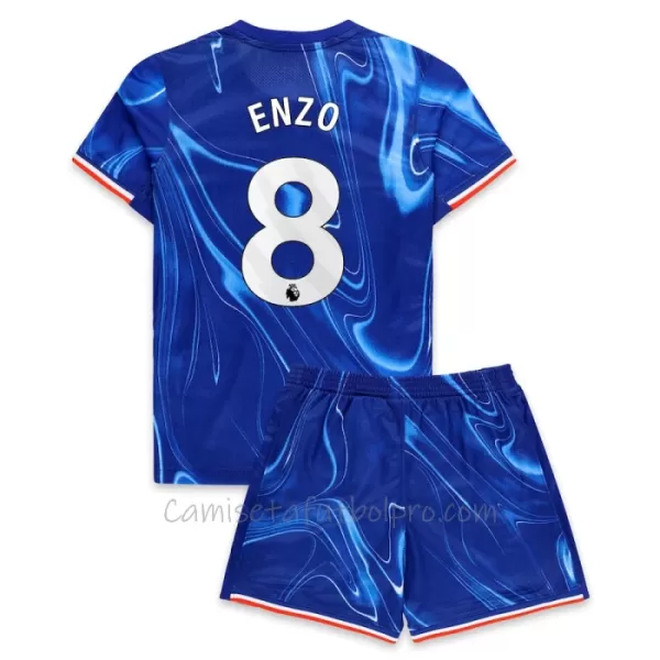 Camiseta Chelsea Enzo Fernández 8 Niños 1ª Equipación 24/25