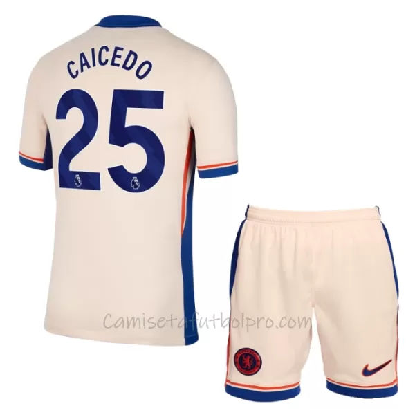 Camiseta Chelsea Moisés Caicedo 25 Niños 2ª Equipación 24/25