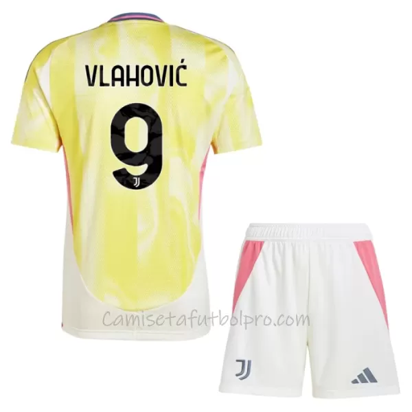 Camiseta Juventus Dušan Vlahovic 9 Niños 2ª Equipación 24/25