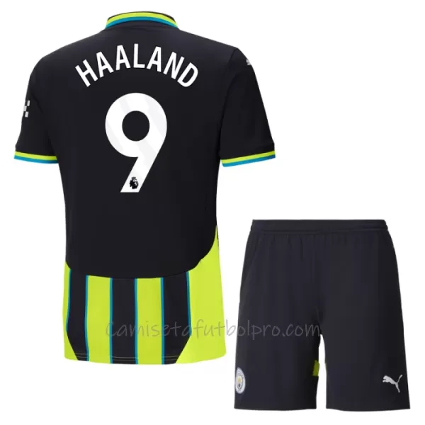 Camiseta Manchester City Erling Haaland 9 Niños 2ª Equipación 24/25