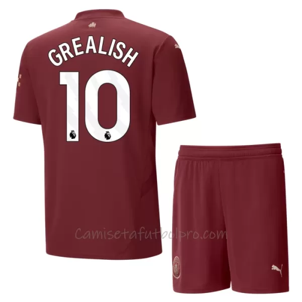 Camiseta Manchester City Jack Grealish 10 Niños 3ª Equipación 24/25