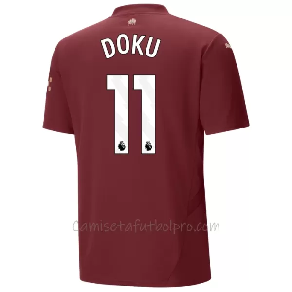 Camiseta Manchester City Jérémy Doku 11 Hombre 3ª Equipación 24/25