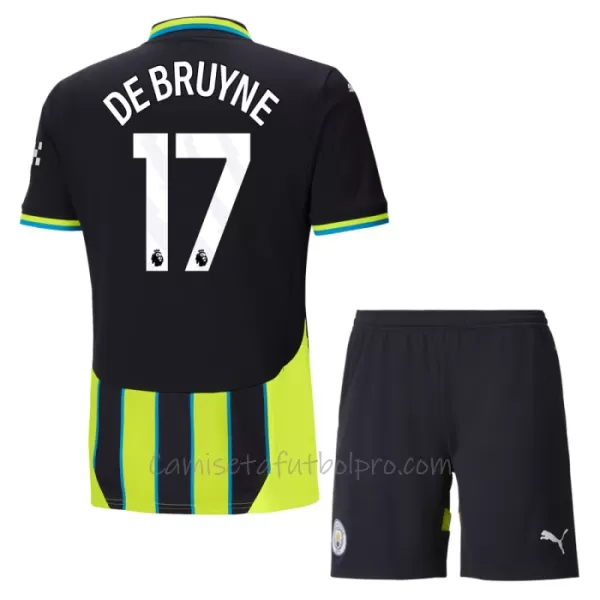 Camiseta Manchester City Kevin De Bruyne 17 Niños 2ª Equipación 24/25