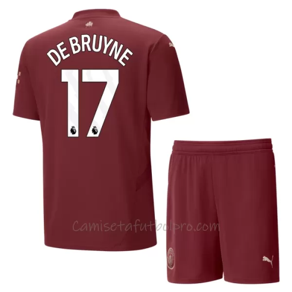 Camiseta Manchester City Kevin De Bruyne 17 Niños 3ª Equipación 24/25