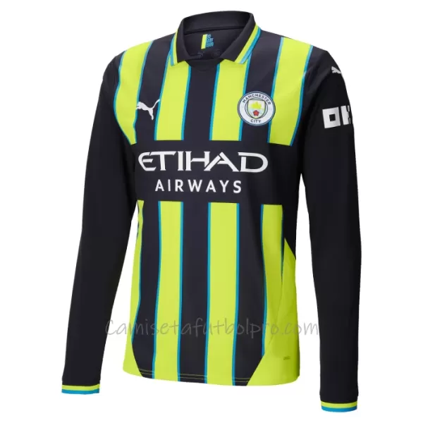 Camiseta Manchester City Niños 2ª Equipación 24/25 Manga Larga