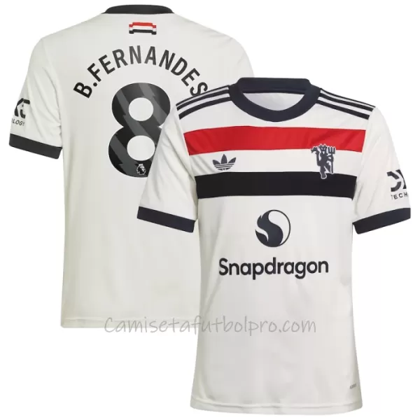 Camiseta Manchester United Bruno Fernandes 8 Hombre 3ª Equipación 24/25